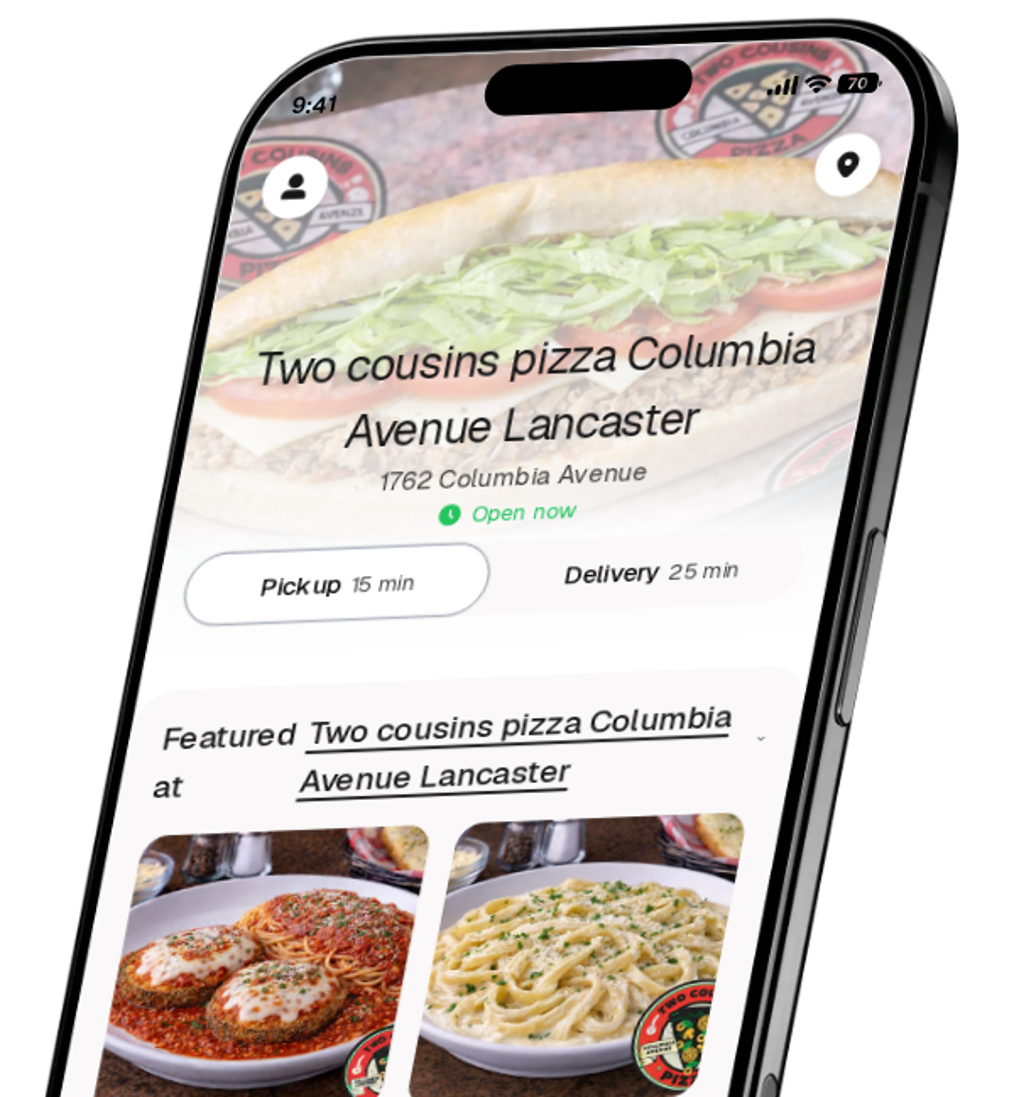 Two cousins pizza Columbia Avenue Lancaster app preview