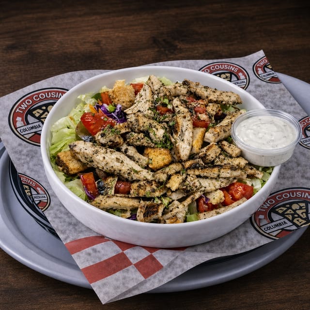 Grilled Chicken Salad & Drink.