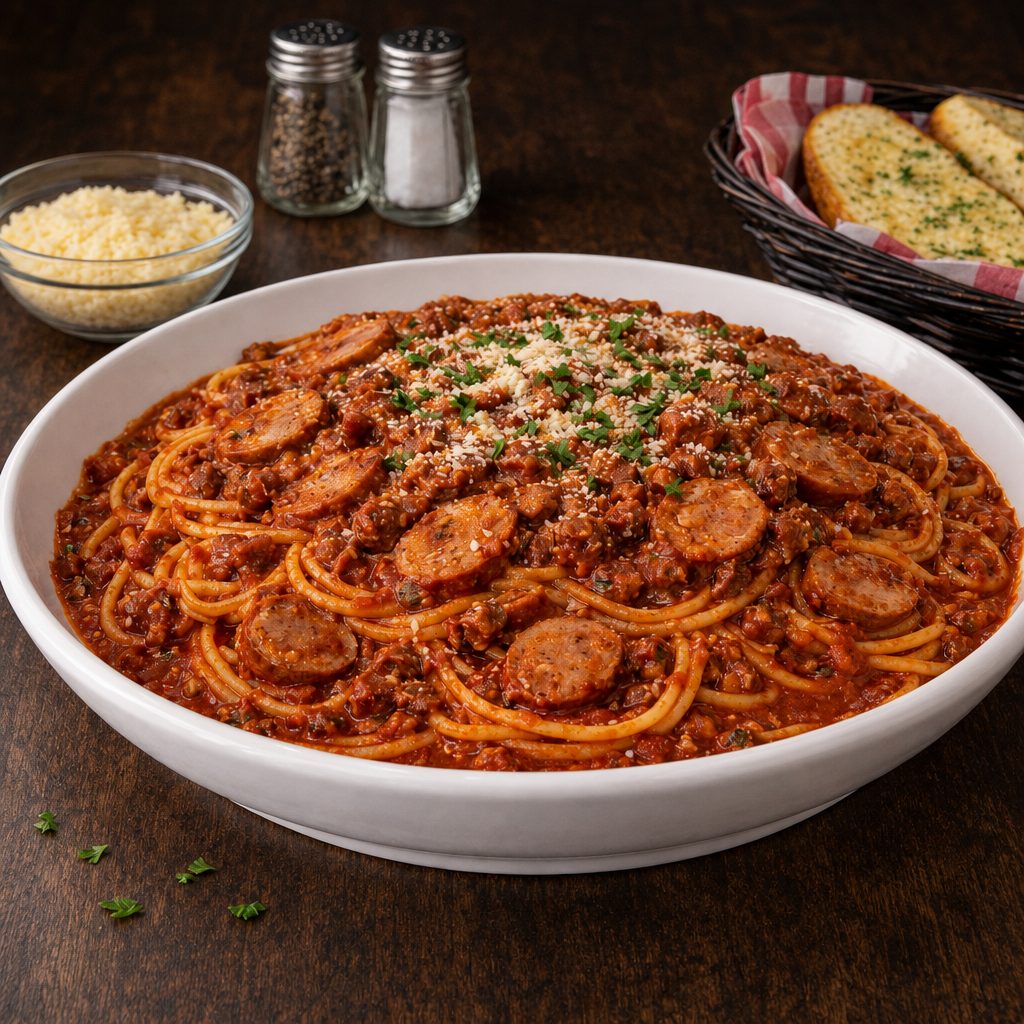 Spaghetti w Sausage.