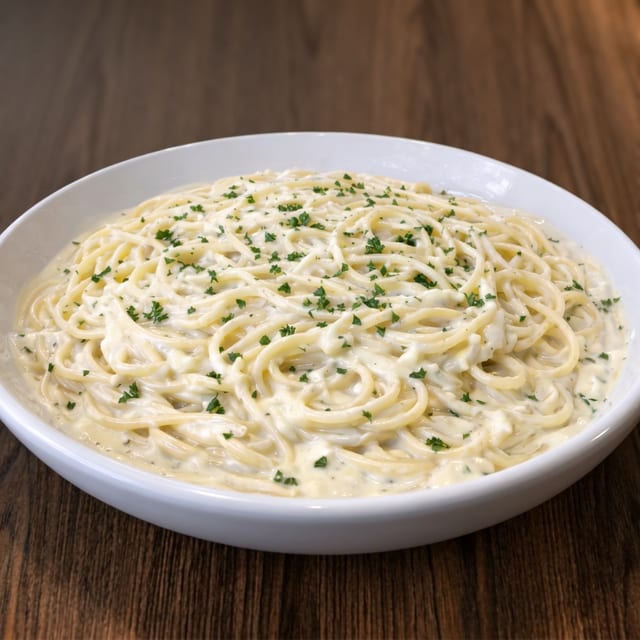 Spaghetti w Alfredo Sauce.