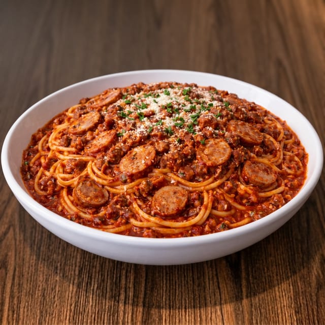 Spaghetti w Sausage.