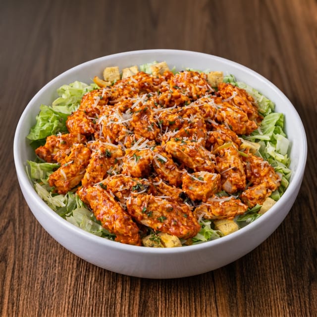 Buffalo Chicken Caesar Salad.