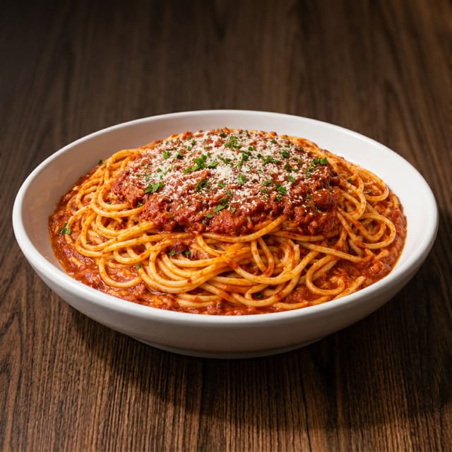 Spaghetti w Marinara Sauce.