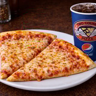 2 Slices Plain & Fountain Drink
